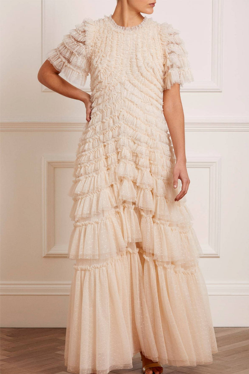 Willow Ruffle Gown – Champagne | Needle ...